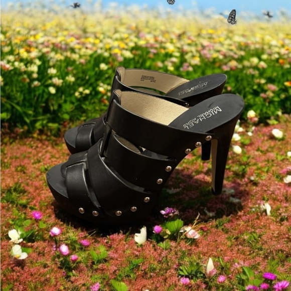 Michael Kors Black Stiletto Heels with Strappy Design - Picture 4 of 9